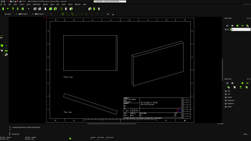 import dxf librecad