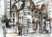 Sketches of sunday at the Orthodox metropolitan cathedral of São Paulo. Pretty cool that they let us draw during the...