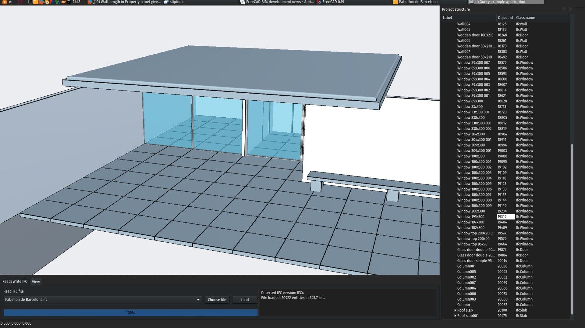 Transparency appearing in an IFC model viewed in
IFC++