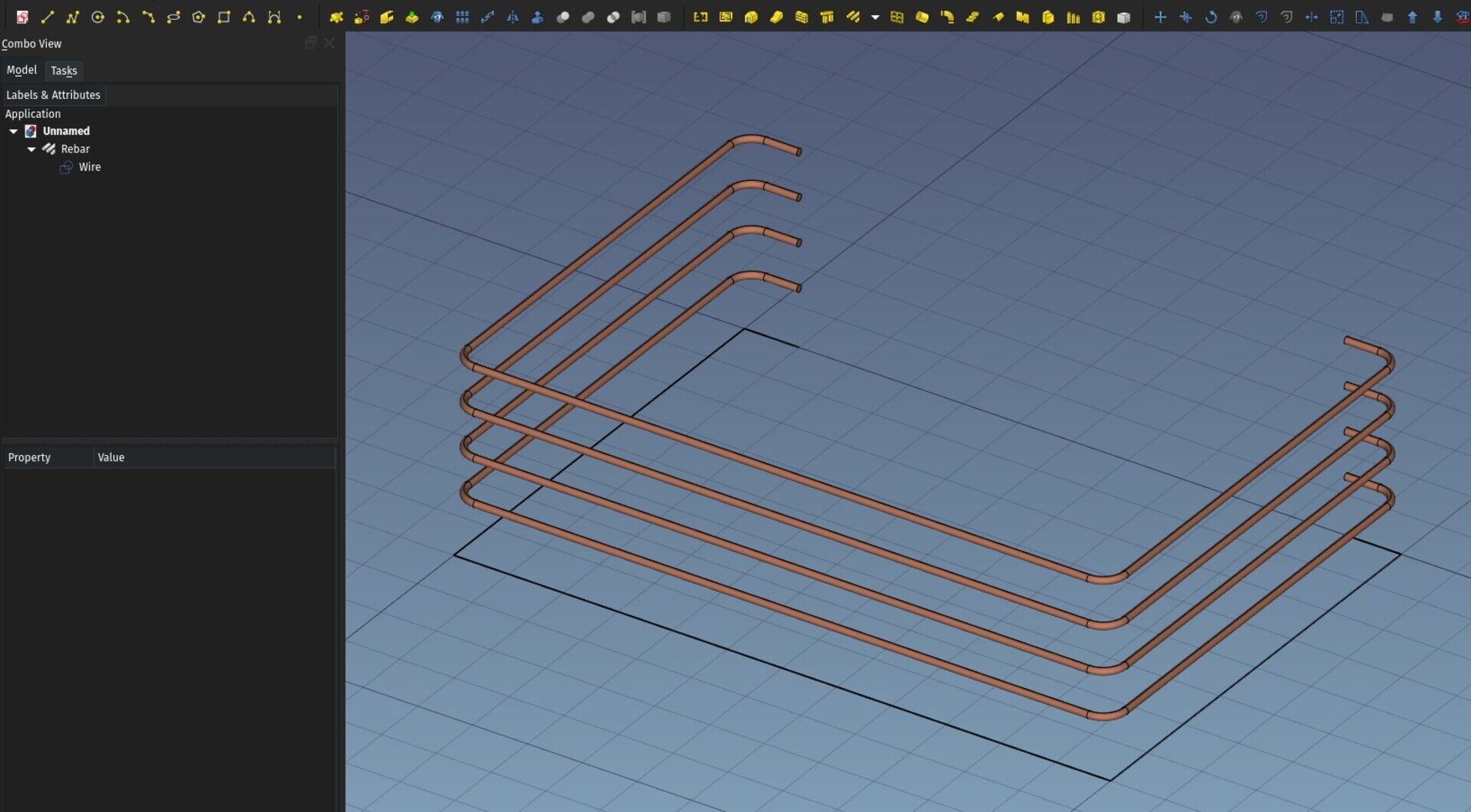 Example of rebars without
host