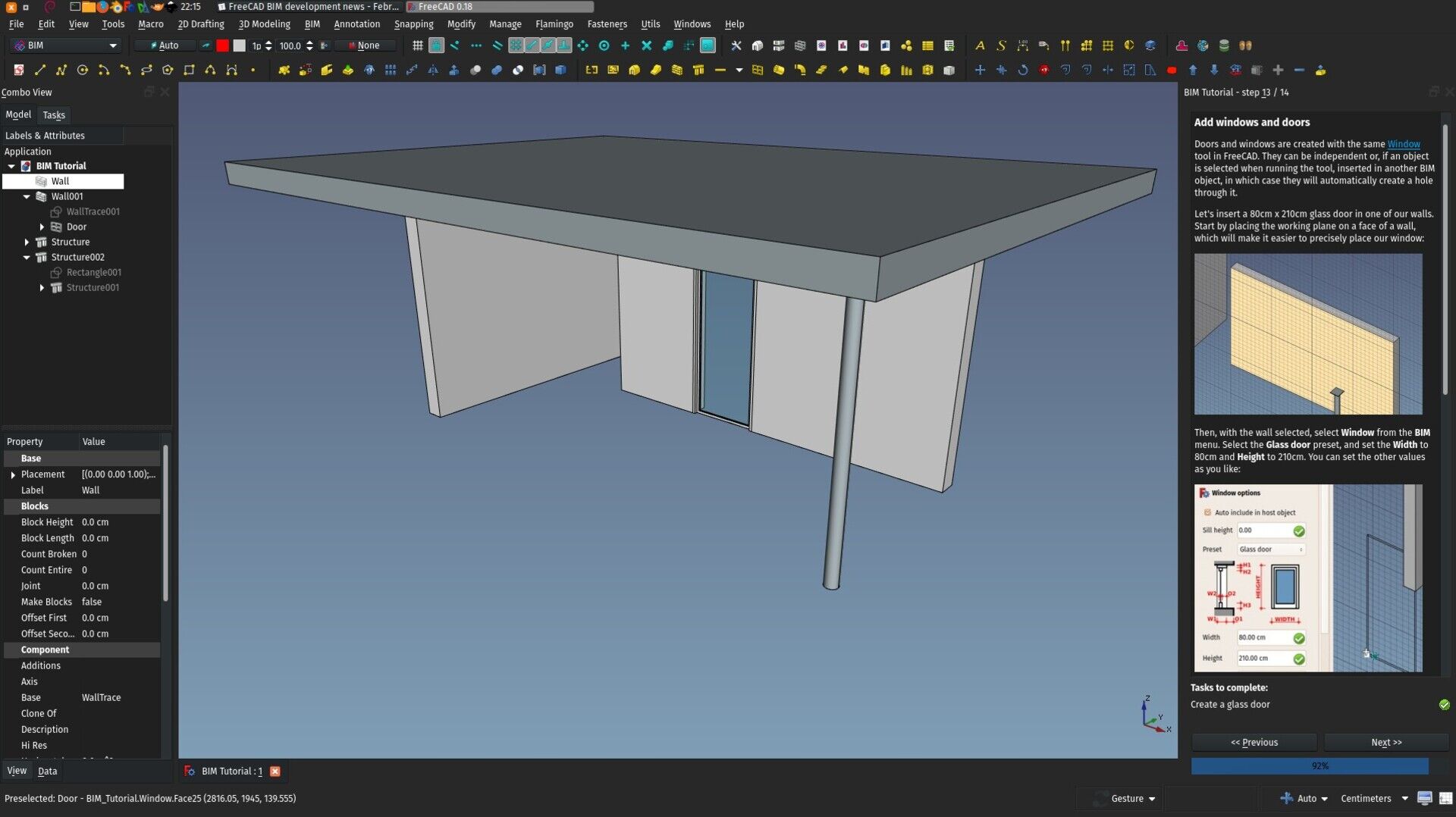 The almost finished BIM
tutorial