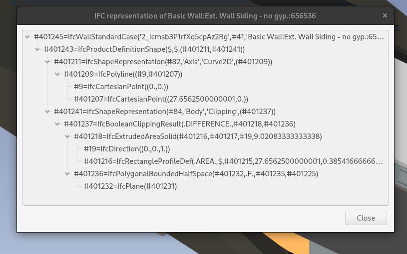 screenshot of FreeCAD showing a geometry tree dialog