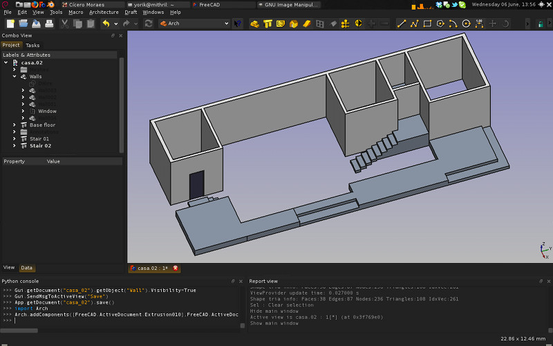 Создание чертежа в freecad