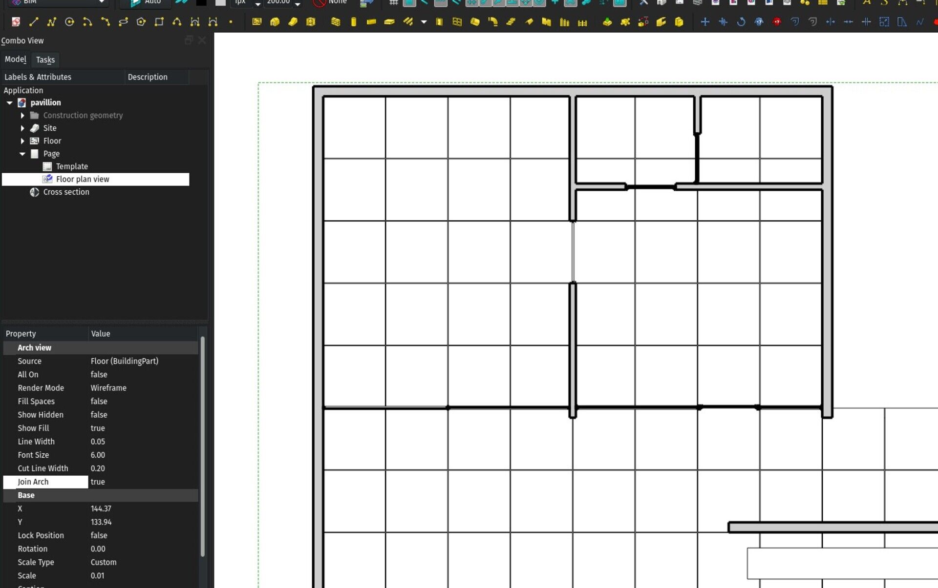 Properties of an ArchView in TechDraw