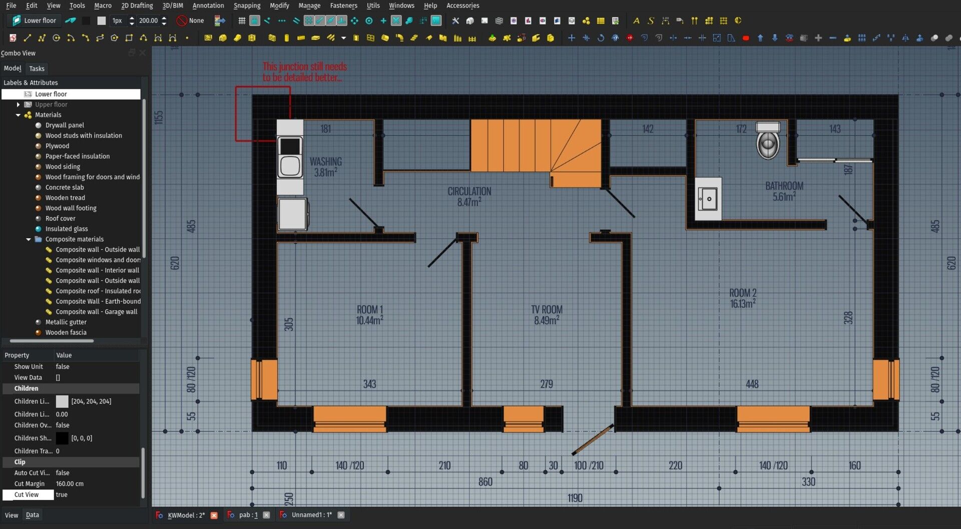 FREECAD план помещения