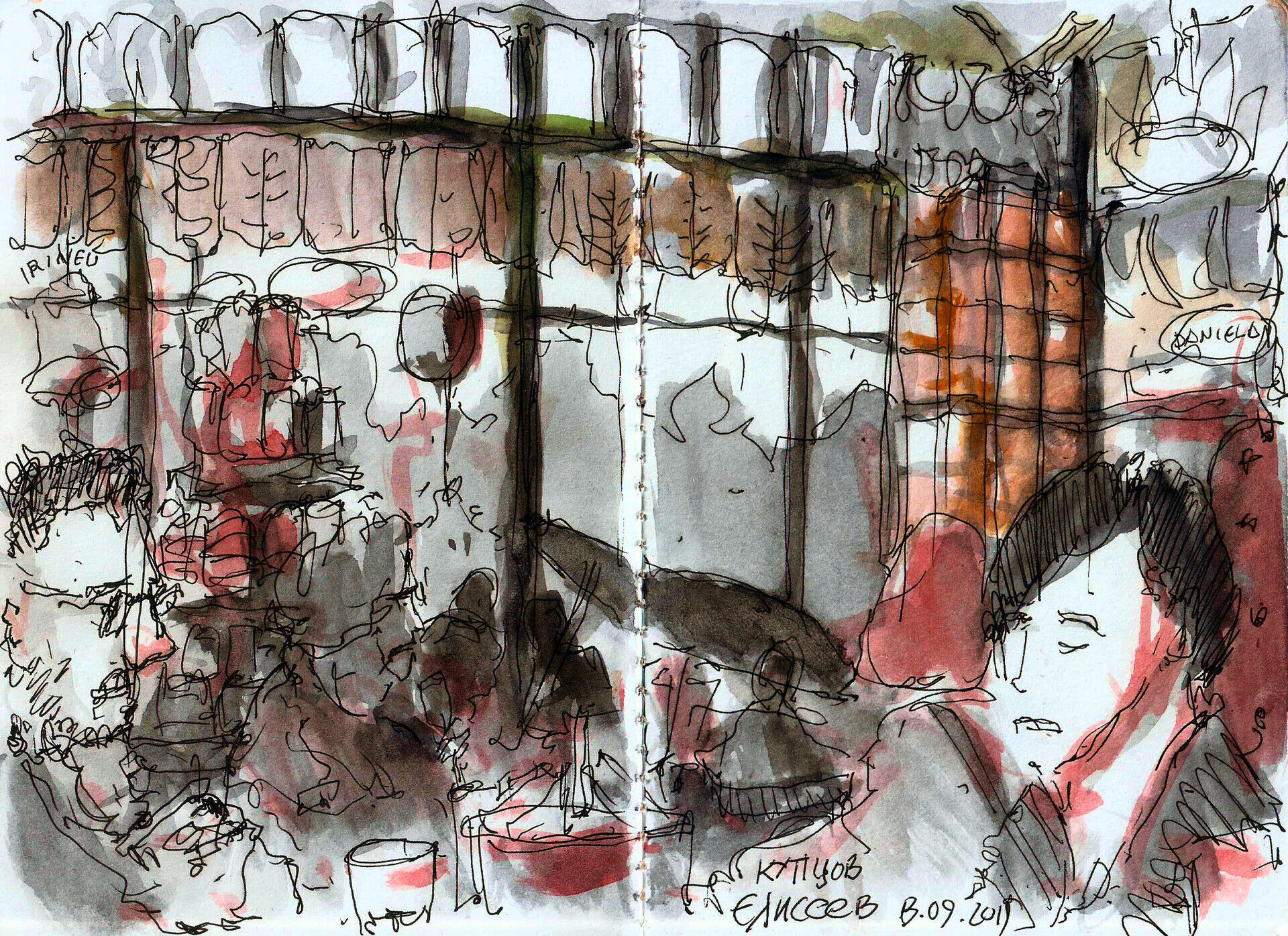 sketch in kupets elysees café