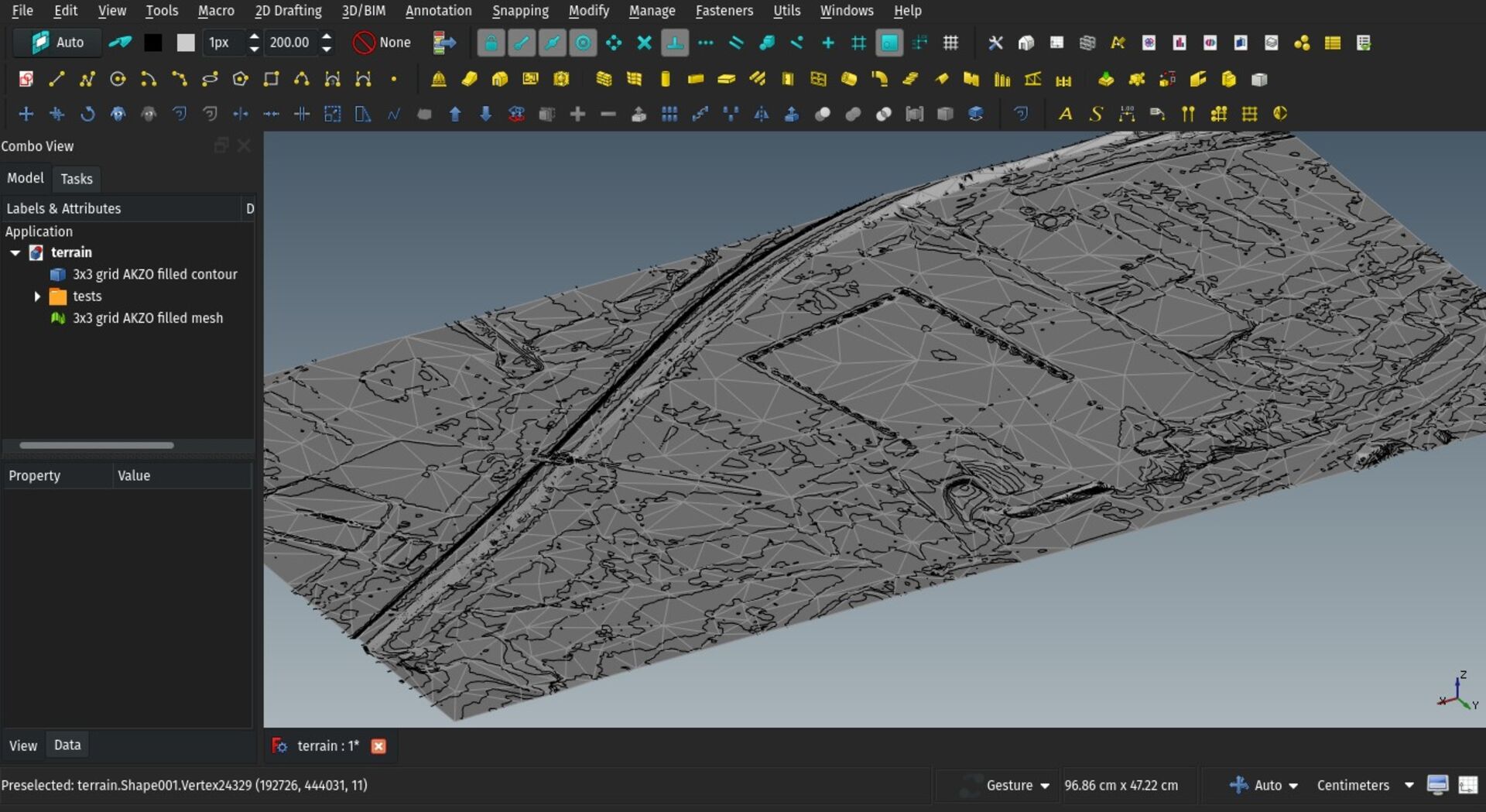 shapefile imported in FreeCAD