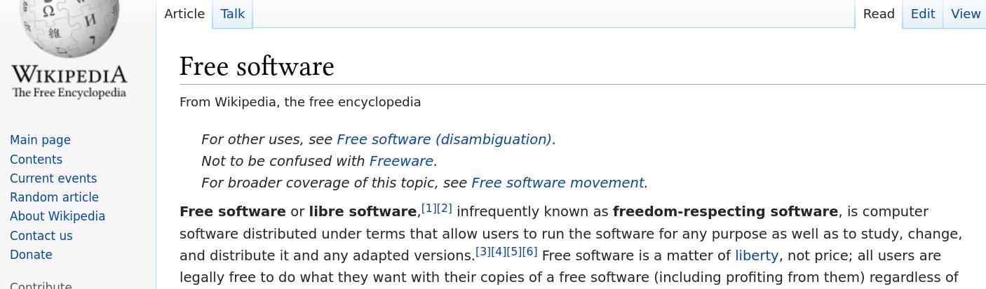 a capture of a wikipedia page stating "not to be confused with freeware"