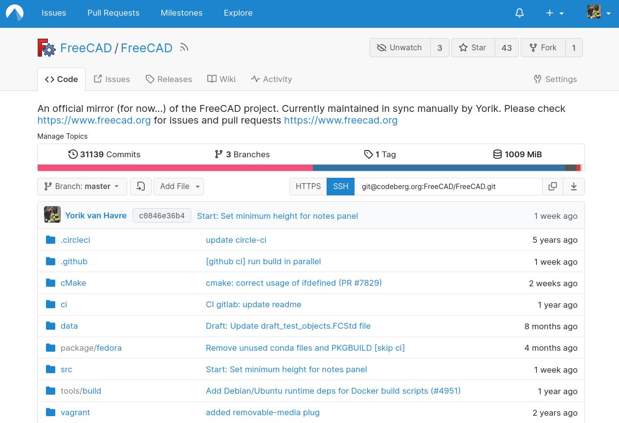 a view of a code hosting platform