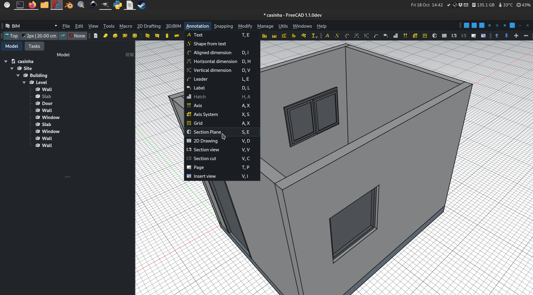 the new drawing views buttons in BIM workbench