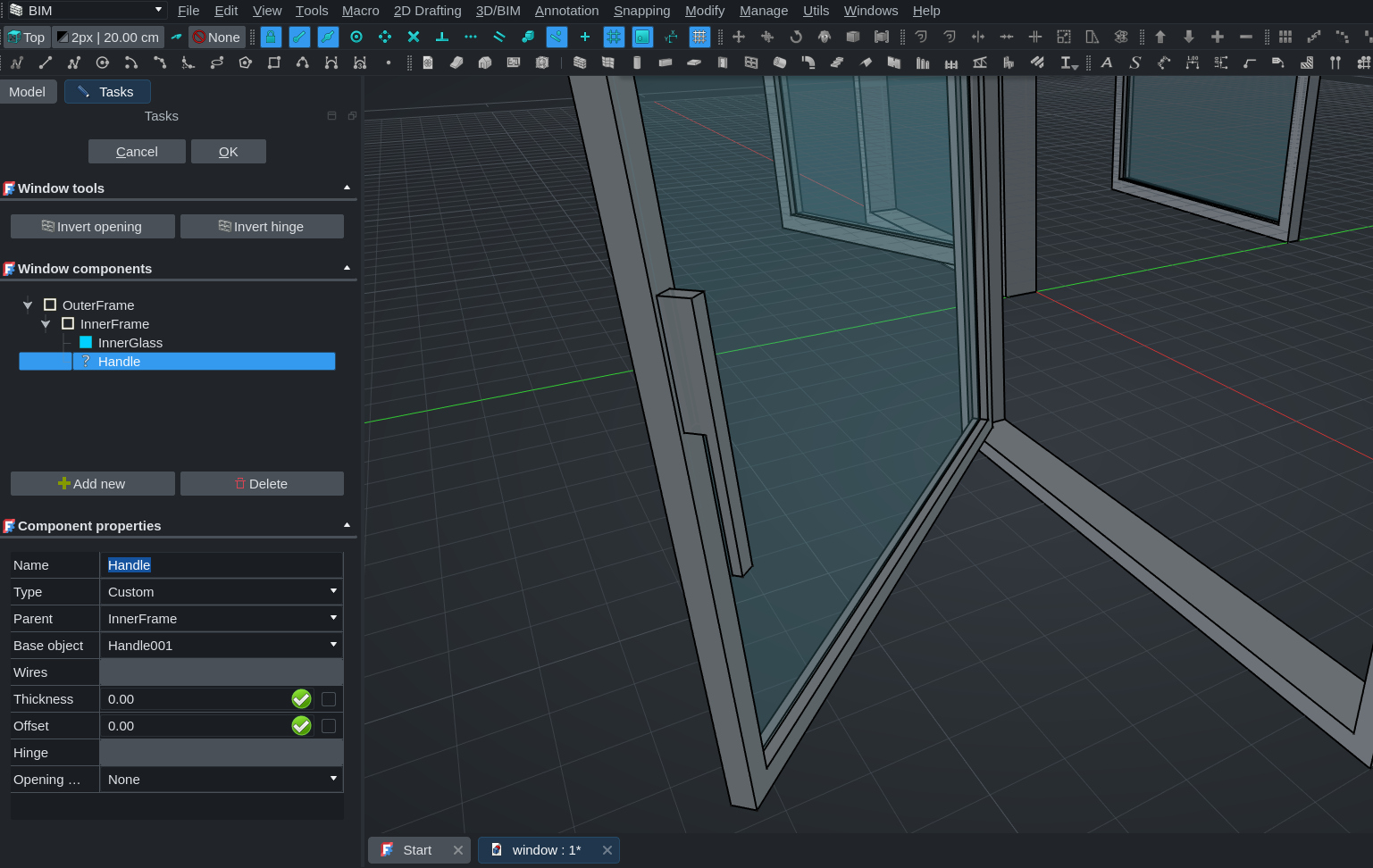 screenshot showing a window with a handle